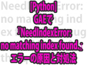 [Python] GAEで『NeedIndexError: no matching index found.』エラーの原因と対処法