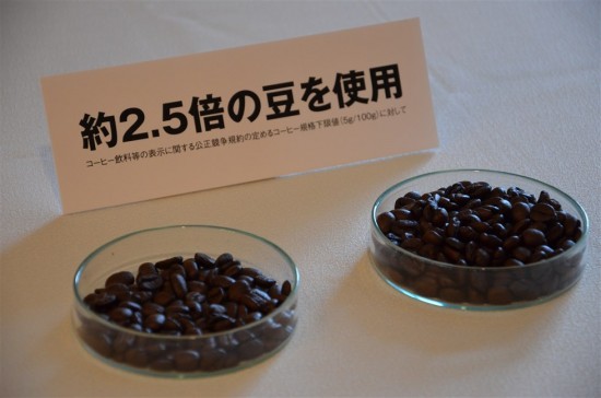 ヘルシアコーヒー使用するコーヒー豆は通常の約2.5倍