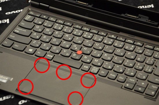 ThinkPadの特徴でもあるトラックポインと非常に滑らかな指触りのガラス製クリックパッド