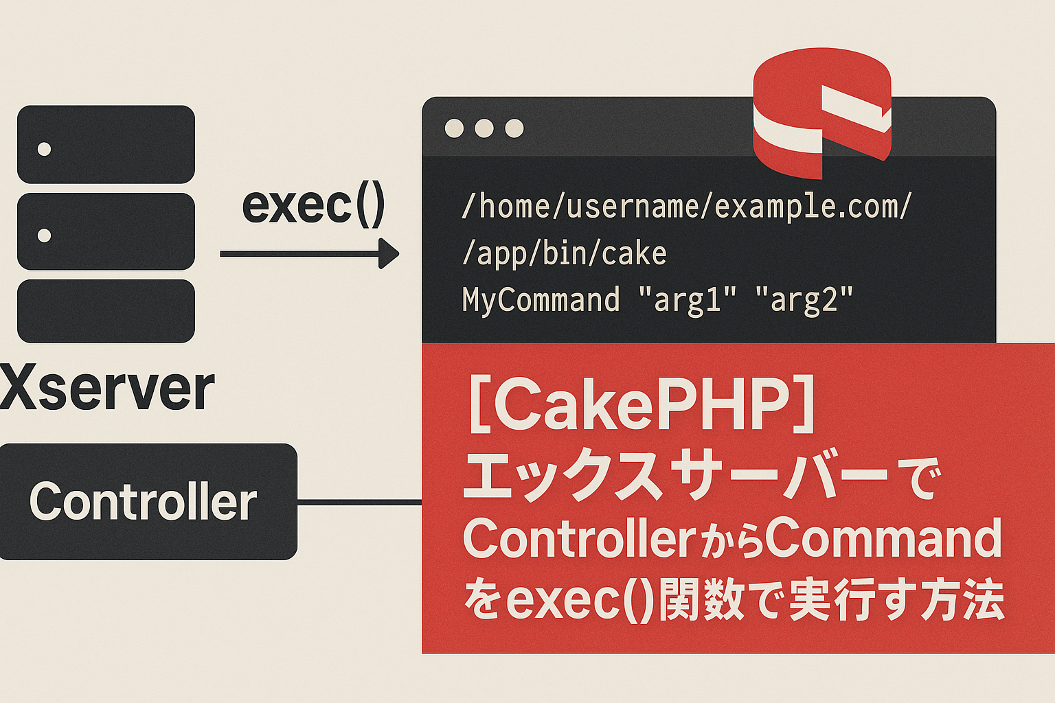 [CakePHP] エックスサーバーでControllerからCommandをexec()関数で実行する方法